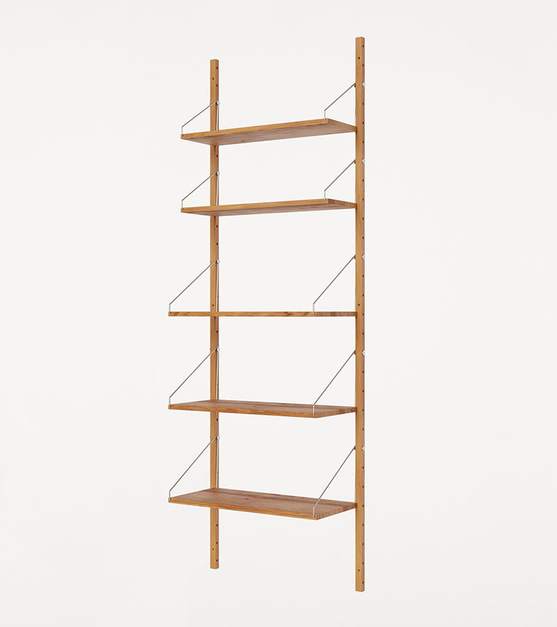 H1852 | W80 Section · Natural Oak · Shelf Library
