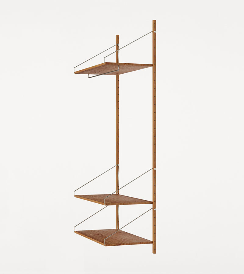 H1852 | Hanger Section · Natural Oak · Shelf Library