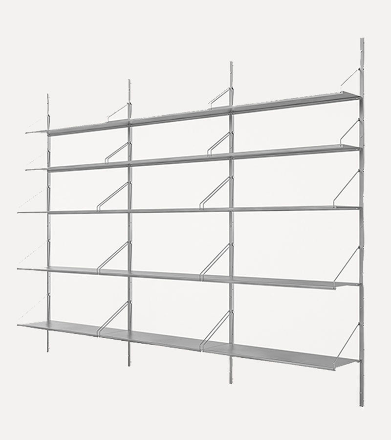 H1852 | Triple Section · Stainless Steel · Shelf Library
