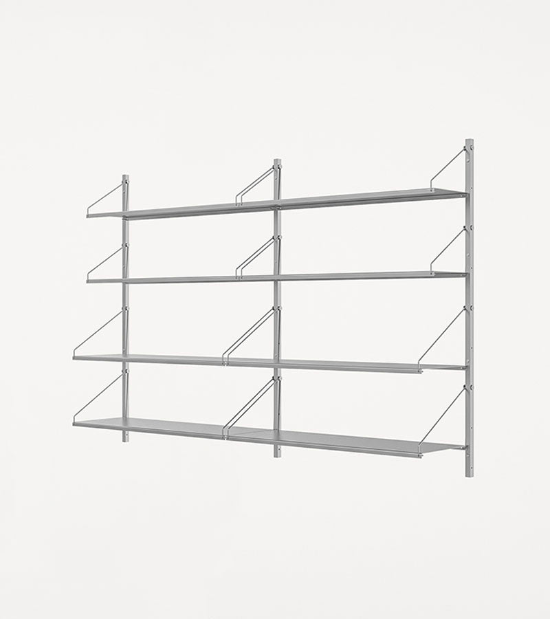 H1084 | Double Section · Stainless Steel · Shelf Library