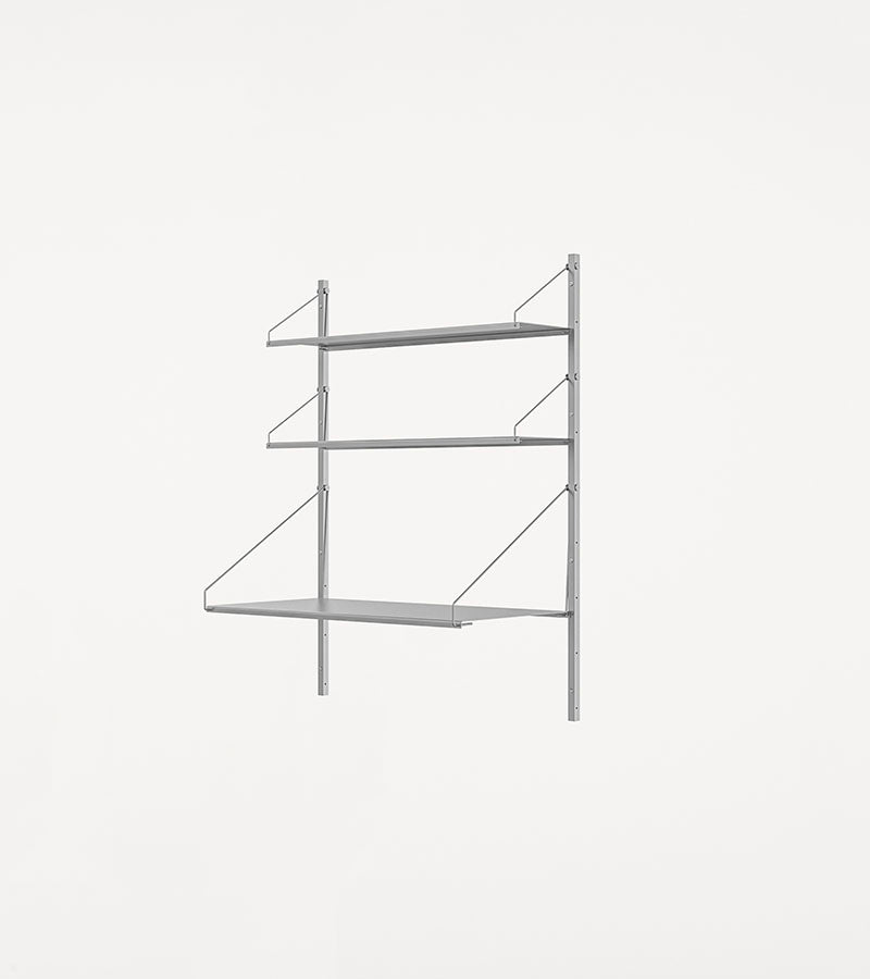 H1084 | Desk Section · Stainless Steel · Shelf Library