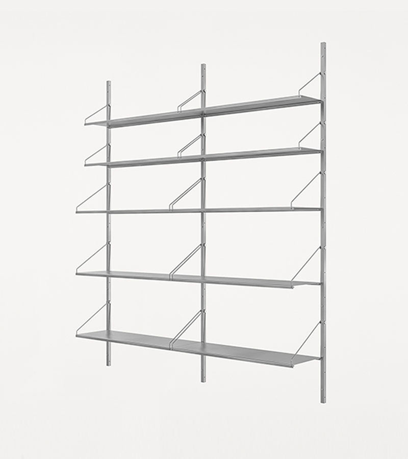 H1852 | Double Section · Stainless Steel · Shelf Library