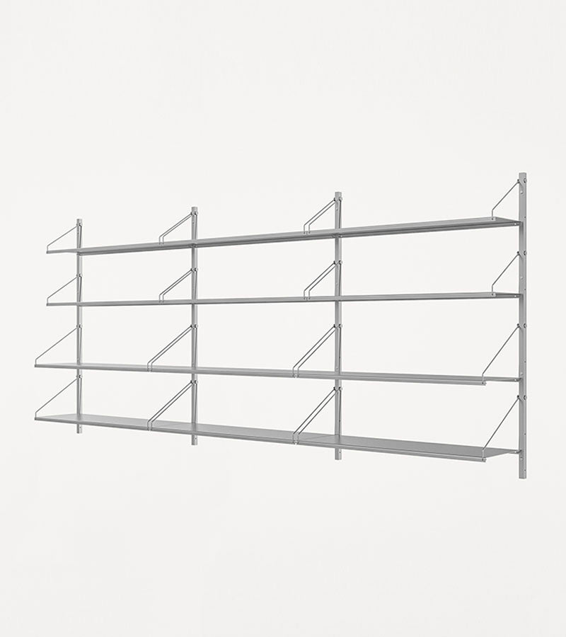 H1084 | Triple Section · Stainless Steel · Shelf Library