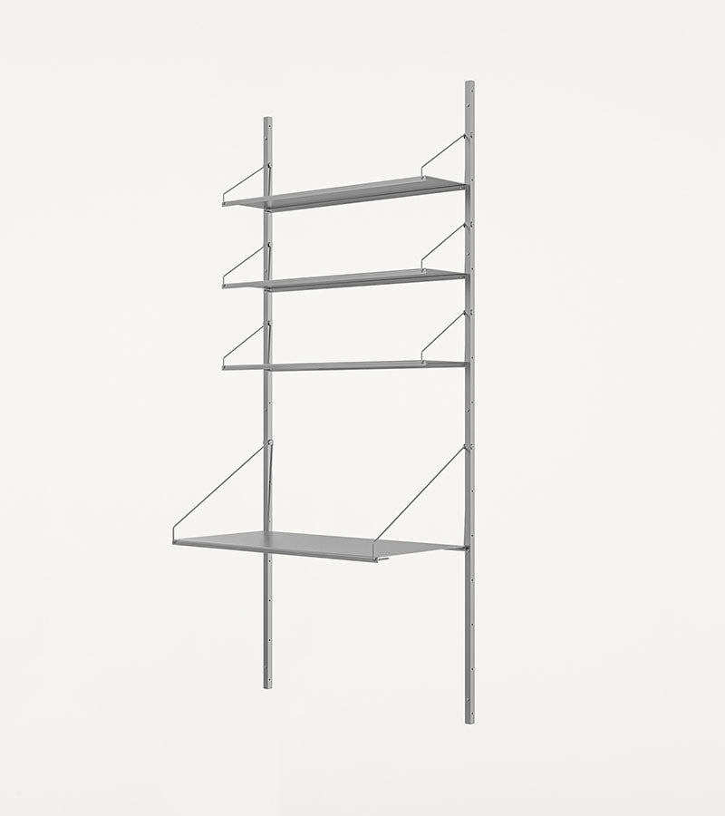 H1852 | Desk Section · Stainless Steel · Shelf Library