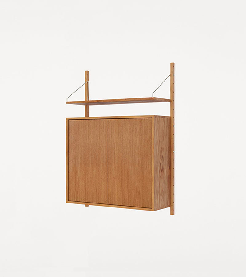 H1148 | Cabinet Section M · Natural Oak · Shelf Library