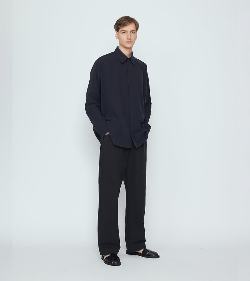 Signature Cocoon Dress Shirt | Black
