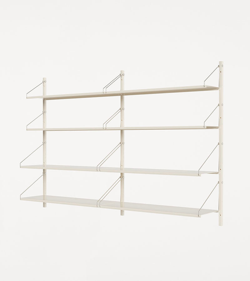 H1084 | Double Section · Warm White · Shelf Library
