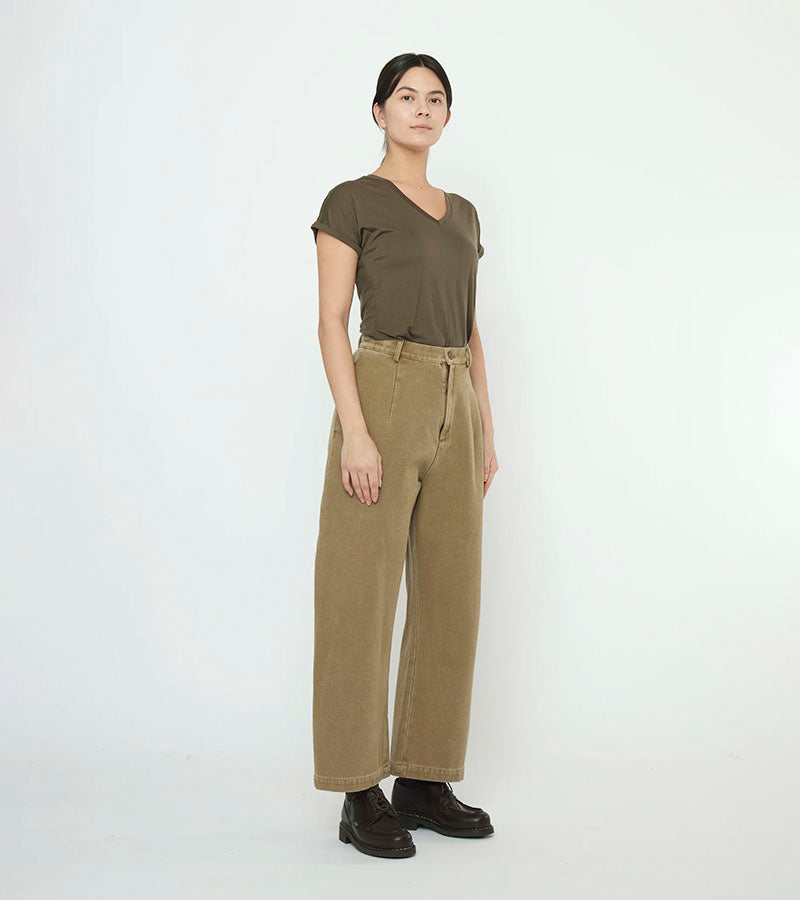 Tailored Curve Legged Trouser | Kelp